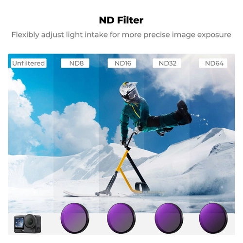 Zestaw 4 filtrów ND K&F Concept do kamery DJI Osmo Action 6