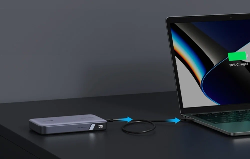Powerbank 20000mAh Ugreen PB720, USB + 2x USB-C, 100W PD (szary)