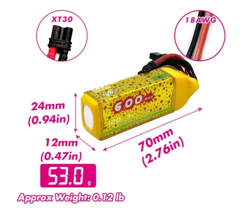 Akumulator CNHL 600mAh 11.1V 3S 120C (Pizza) XT30U