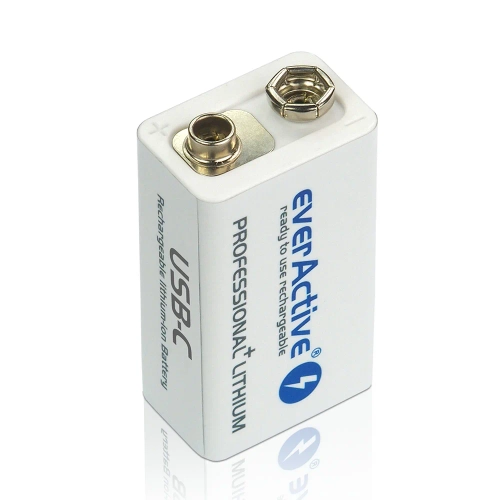 everActive 6F22/9V Li-ion 550mAh USB-C Rechargeable Battery