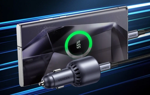 Автомобільний зарядний пристрій Ugreen EC701, USB + USB-C, 63 Вт (чорний)