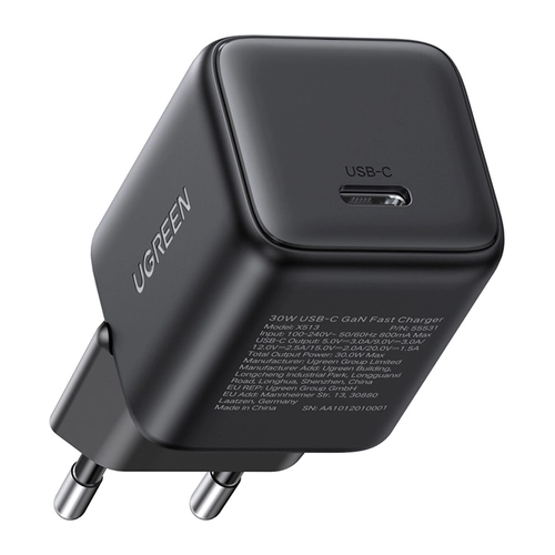 Мережевий зарядний пристрій Ugreen X513 GaN USB-C + KAB USB-C 1M (чорний)
