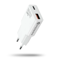 EverActive GaN SUPER SLIM SC-340Q mains charger with USB QC3.0 and USB-C PD 20W