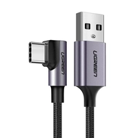 Kabel USB do USB-C kątowy UGREEN US284 3A Quick Charge 3.0 3m (czarny)