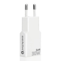 Мережевий зарядний пристрій everActive GN SUPER SLIM SC-385Q з двома роз'ємами USB-C PD 30 Вт