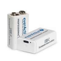 Акумулятор everActive 6F22/9V Li-ion 550 mAh з USB TYPE C