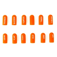 Set of 12 silicone switch covers with labels (short/orange)