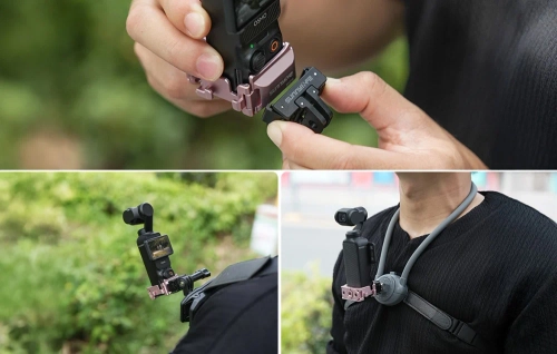 Sunnylife 1/4'' cat-eared quick mount for DJI Osmo Pocket 3 (pink)