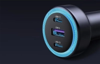 Автомобільний зарядний пристрій UGREEN EC307, USB + 2X USB-C, 30 Вт (чорний)