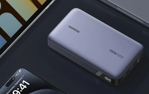 Повербанк 20000mAh Ugreen PB720, USB + 2x USB-C, 100W PD (сірий)