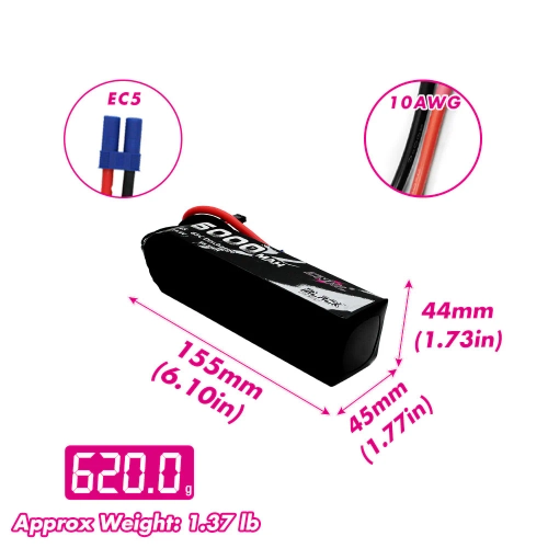 Akumulator CNHL 6000mAh 14.8V 4S 65C (Black) EC5