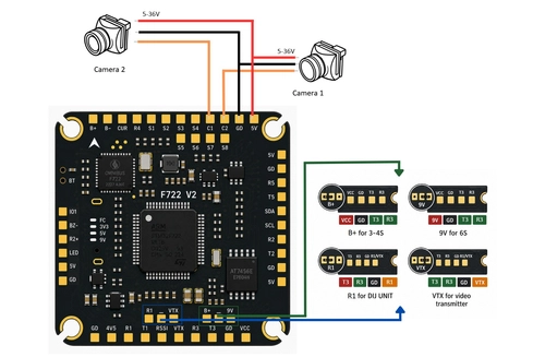 Zestaw FC + ESC Pilotix F722 V2 Bettle 3060 AM32 60 A (stack)