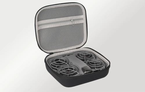 Skórzane etui Sunnylife z kieszenią z siatki do DJI Neo 2 (czarne)