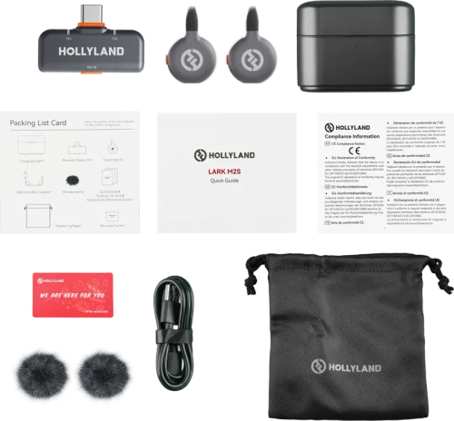 Бездротовий мікрофон Hollyland LARK M2S Duo Lavalier з роз'ємом USB-C (Space Grey)