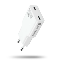 EverActive GaN SUPER SLIM SC-385Q power charger with two USB-C PD 30W slots