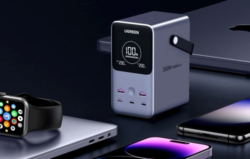 Powerbank 48000mAh Ugreen PB770, 2x USB + 4x USB-C, 300W (gray)