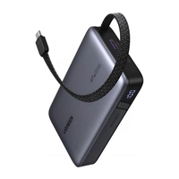 Павербанк 20000mAh Ugreen PB550 USB + USB-C, 67 Вт, вбудований кабель, сертифікат CCC (сірий)