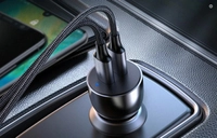Ugreen CD213 car charger, 2x USB-C, 36W (gray)