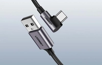 Kabel USB do USB-C kątowy UGREEN US284 3A Quick Charge 3.0 1m (czarny)