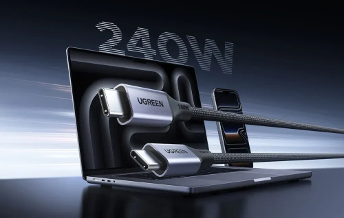 Kabel UGREEN L537 USB-C PD 240W 1m (szary)