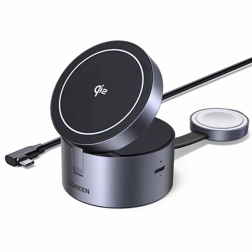 Magnetyczna ładowarka 3in1 UGREEN 25W USB-C W712 (czarna)