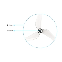 Śmigła Gemfan 1614 3-łopatkowe, wał 1.0mm - szare przezroczyste | seria Air75 II (12szt)