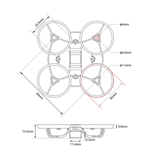 BetaFPV Air65 II Champion Frame (Transparent Pink)