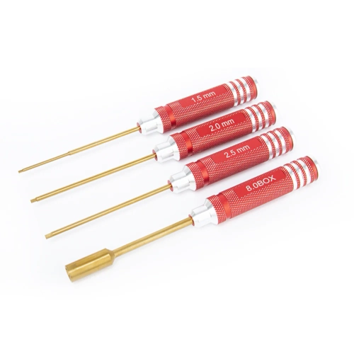 Hex Screwdriver and Titanium Wrench Set - 1.5mm 2.0mm 2.5mm 8.0BOX
