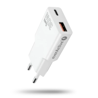 Ładowarka sieciowa everActive GaN SUPER SLIM SC-380Q z gniazdem USB QC3.0 oraz USB-C PD 30W