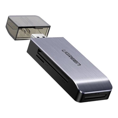 USB 4-в-1 адаптер UGREEN SD + кардрідер microSD CM180 (сріблястий)
