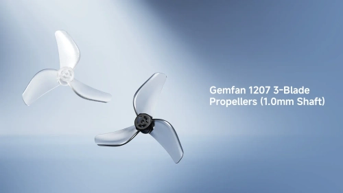 Пропелери Gemfan 1207 3-лопатеві, вал 1,0 мм - прозорі | серія Air65 II (4 шт)