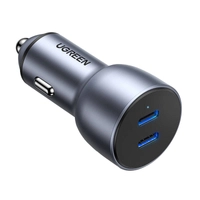 Автомобільний зарядний пристрій Ugreen CD213, 2x USB-C, 36 Вт (сірий)