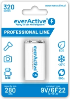 everActive 6F22/9V Ni-MH 320mAh Rechargeable Battery Ready to Use