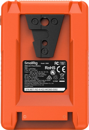 SmallRig 4871 V-Mount Battery Mini VB50 (Orange)