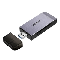 USB 4-в-1 адаптер UGREEN SD + кардрідер microSD CM180 (сріблястий)
