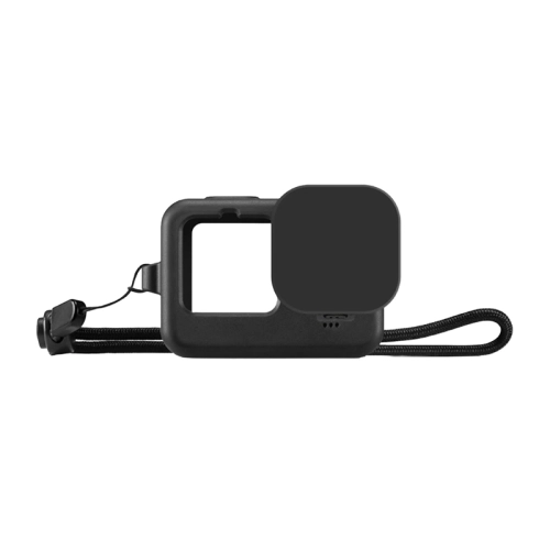 Puluz Silicone Case for GoPro HERO12/HERO11/HERO10/HERO9 Black with Lens Cover and Strap (Black)