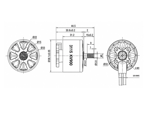 Silnik Pilotix A3115 900KV