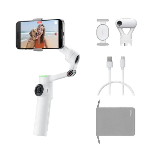 Insta360 Flow 2 Pro AI Tracker Bundle Smartphone Gimbal (Summit White)